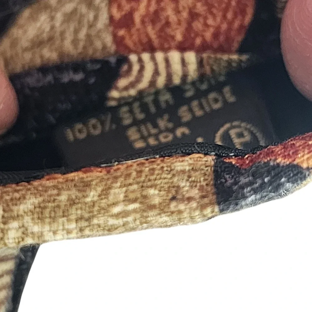Ermenegildo Zegna Mens Vintage Geometric Silk Tie Made In‎ Italy Multicolor